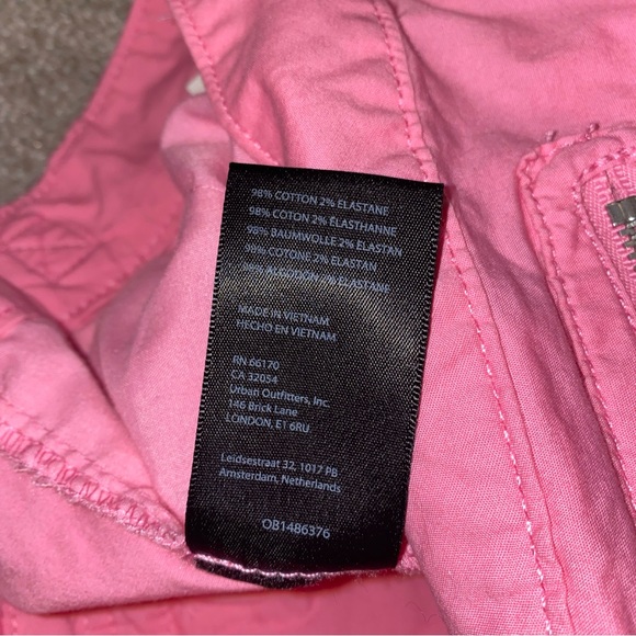 BDG Urban Outfitters Pink Wide Leg Cargo Pants Size 12 Retro Y2K Stretch - Picture 9 of 9